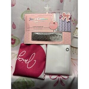 JUICY COUTURE PINK ORNAMENTS WITH BOWS SHOWER CURTAIN SET